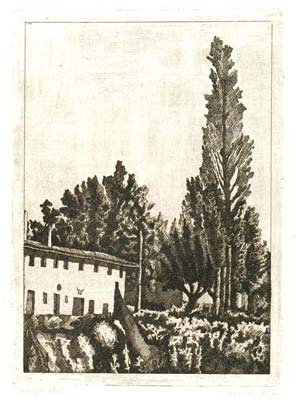 Morandi Giorgio - Paesaggio con il grande pioppo